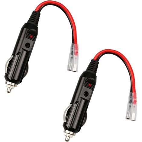 2PCS câbles de prise mâle pour allume-cigare, pour Allume-Cigare avec Câble d'alimentation 16 AWG 12V/24V Universel, pour Voiture Camion prise à socket, Glacière électrique, Aspirateur (1/5)