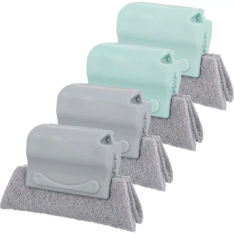 Lot de 4 brosses de nettoyage pour rails de fenêtre, brosse à joints et rainures, cuisine, salle de bain et coulissant (1/5)