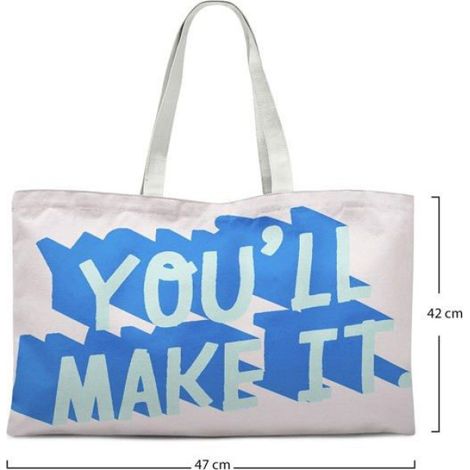 Tote bag en coton Bonamaison — sac shopping réutilisable 47x42 cm, poignée 30 cm (1/4)