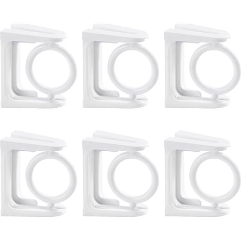 Supports en plastique blanc pour tringle à rideaux auto-adhésif pour salle bain et cuisine