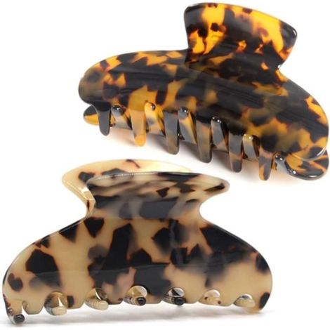 Lot de 2 grande pinces à cheveux pour femmes et filles,9.5cm grosse pince à griffes cheveux adulte,Écaille de Tortue pince cheveux (1/4)