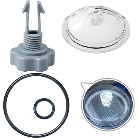 Couvercle de filtre à sable, couvercle de récupération des feuilles avec joint torique de rechange, filtre à sable SF80110-1 avec joint torique et valve pour pompe à sable Intex de 30,5 cm (1/5)