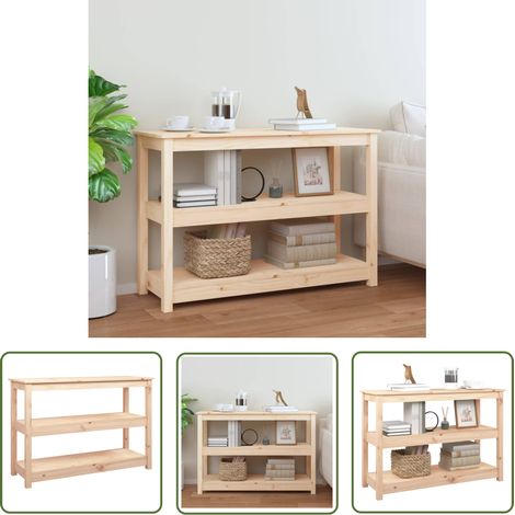 The Living Store Konsolentisch 110x40x74 cm Massivholz Kiefer - Kiefernholztisch - Wohnzimmermöbel - Beistelltisch - Konsolentisch - Sideboard (1/5)