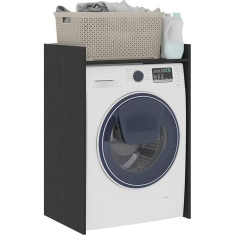 Meuble de Salle de Bain avec Lavabo Intégré, 67.5 x 48 x 97 cm, Armoire de Toilette Suspendue en Chêne Noir, Rangement Moderne et Élégant pour WC (1/5)