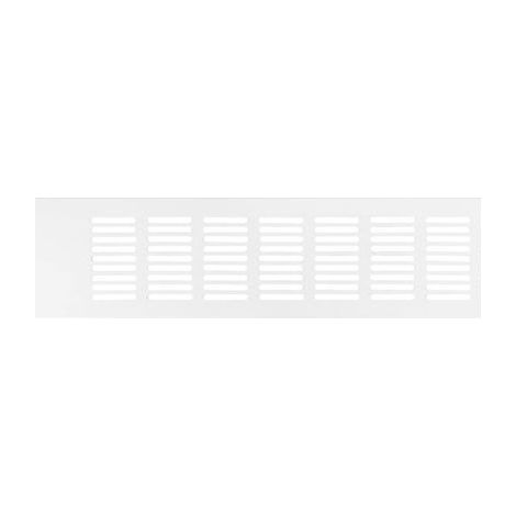 Grille de ventilation blanche 50 x 400 mm, 1 grille décorative en alliage d'aluminium, grille de ventilation, grille de dissipation thermique (1/4)