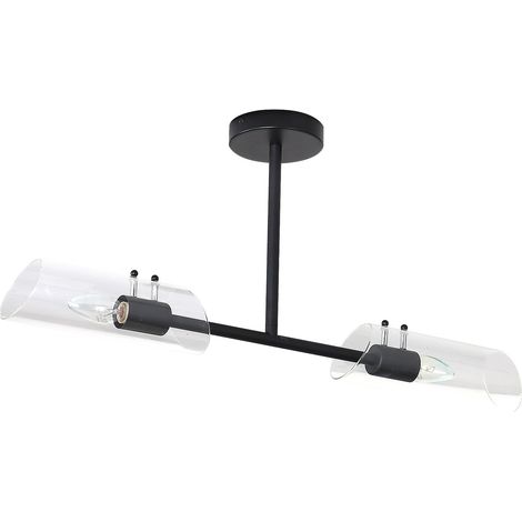 Plafonnier SDB noir verre 2xE14 Teodoro Rabalux IP44 (1/3)