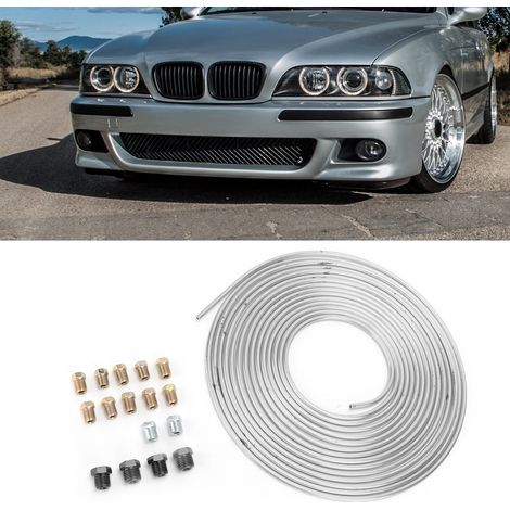Kit de conduite de frein en nickel-cuivre pour modification de voiture, diamètre extérieur 3/16 pouce, longueur 25 pieds (SI-AT66035-F, SI-AT66036-F), argent. (1/5)