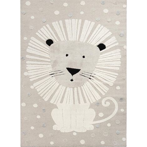 Tapis enfant LYN9 LI ON 140x200 cm Beige - Tapis facile d'entretien, doux et soyeux (1/5)