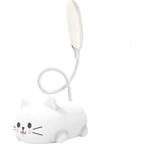 Veilleuse pliable en forme de chatons mignons, lampe de bureau multifonctionnelle et réglable pour la chambre à coucher