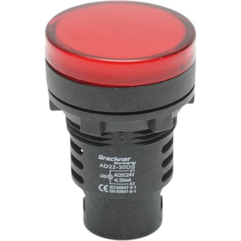 Indicatore di segnale LED rosso 24V AC/DC 30mm Breckner Germany (1/4)