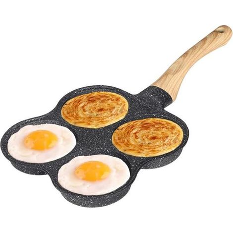 Poêle à Pancakes - Noname - 4 Trous - Aluminium - Antiadhésive - Tous feux compatibles (1/4)