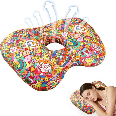 Almohada para perforaciones - Almohada para orejas - Espuma viscoelástica - Almohada en forma de donut con agujero para la oreja - Almohada para quienes duermen de lado - Almohada anular - Almohada an (1/5)