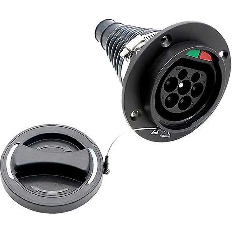 Prise latérale pour véhicule électrique IEC 62196 Type 2, 32 A, triphasée, sans cordon, norme européenne (1/5)