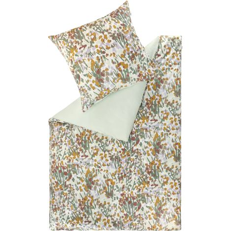 SCHÖNER WOHNEN Linge de lit en satin JARDIN - 1 pièce 135x200 cm, Menthe