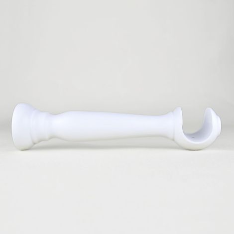 TENDAGGIMANIA Staffe per Tende 1 COPPIA - Per Bastoni per tende in Legno ∅ 35 MM - Staffe con piastrina di fissaggio, viti e tasselli- 100% Legno Made in Italy - Colore: BIANCO -LUNGHEZZA 25 CM (1/5)