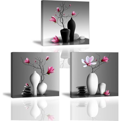 CCYKXA3x Orchidée Impression sur Toile Tableau Elegant Arbre dans la Vase à Fleurs Peinture Home Déco Moder 30x30cm