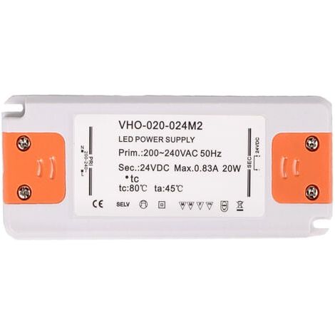 Transformador de alimentación LED - 20 W, 12 V CC, 1,67 A - Voltaje constante para tiras LED y bombillas LED G4, MR11 y MR16 (1/3)