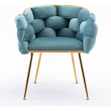 Chaise d'appoint luxueuse et moderne, chaise de coiffeuse avec structure en métal pour chambre, salon et salle à manger (1/5)