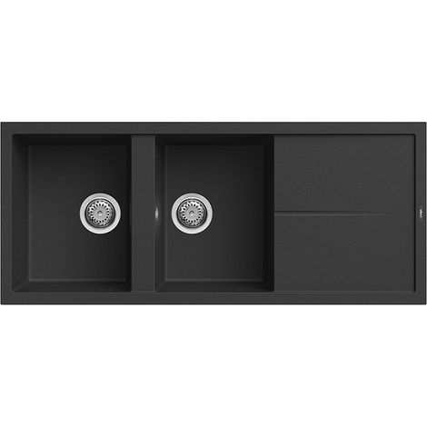 Lavello UNICO 500 116X50 2 vasche + gocciolatoio BLACK 86 (1/3)