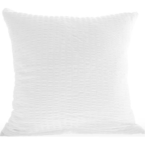 Funda de almohada con diseño de corteza de árbol, 40x40 cm, blanca.