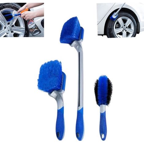 Juego de cepillos para lavado de coches, cepillo para lavado a mano, cerdas suaves, para coches, autocaravanas y camiones. Incluye cepillo para chasis y cepillo de ventilación. (1/5)
