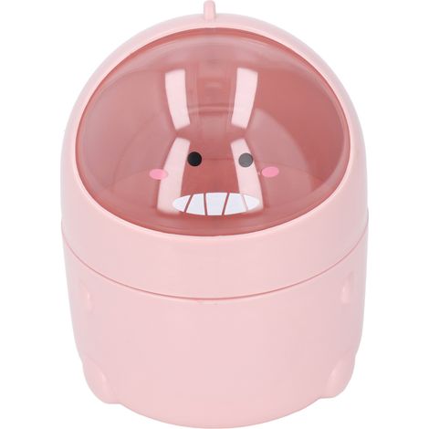 Poubelle de bureau en forme de mini dinosaure, avec une bouche amovible, une base antidérapante, en plastique durable, dinosaure rose.