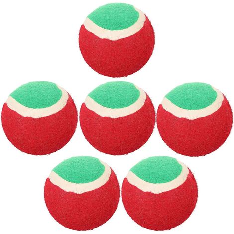 Lot de 6 balles de tennis rebondissantes pour chiens et chiots, jouet de dentition pour petits animaux. (1/5)