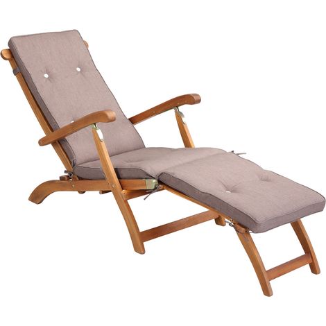 Detex Cojín para tumbona Almohadilla acolchada para reposera 186x42x5cm - Varios colores Crema mezclada (1/5)