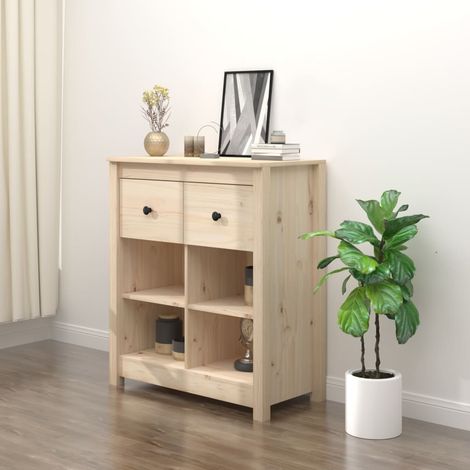 vidaXL Credenza 70x35x80 cm in Legno Massello di Pino (1/5)