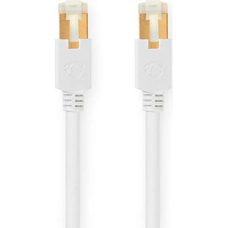 Câble réseau Cat6, RJ45 mâle, S/FTP, 20 m, Rond, LSZH/PVC, Blanc, Boîte en carton avec fenêtre, pour connexion Internet (1/3)