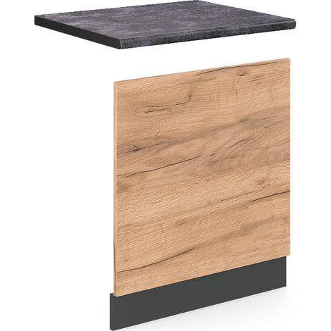Frontblende R-Line, Goldkraft Eiche, 60 cm , AP Anthrazit, Vicco