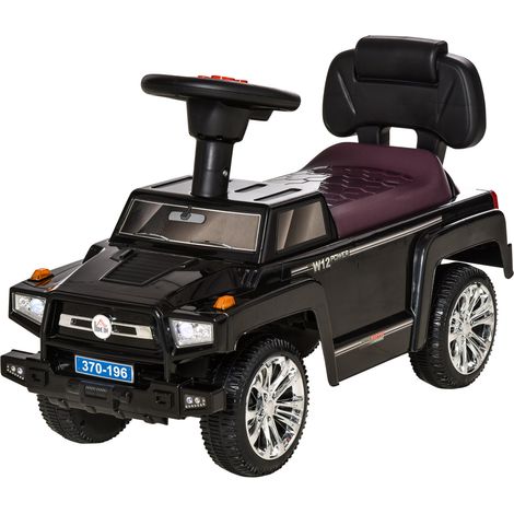 Voiture électrique tout avec phares et musique pliable noire pour salon tout-terrain enfants, musique, 18-36 mois, 30,5 41,5 (1/5)
