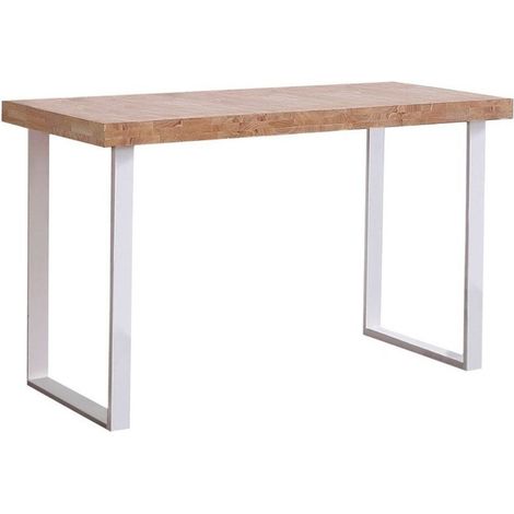 Home Heavenly® - Mesa de estudio Darek, Escritorio industrial, Tabla madera, Patas metal  Color: Roble Nordish - Blanco (1/4)
