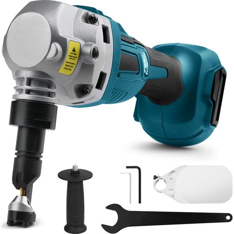 2200RPM Grignoteuse électroportative Sans Fil 800 W, Compatible avec Batterie Makita 18 V, Sans Balais, Outil de découpe de métal, Tête de coupe orientable 360° (Batterie non incluse)