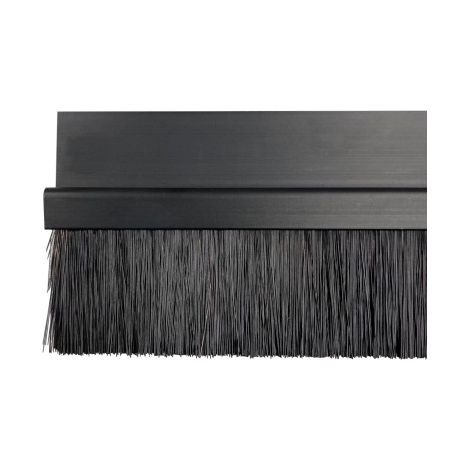 Bürstendichtung 50(Bh) x 1500 mm Aluschiene schwarz eloxiert, PPN-Besatz