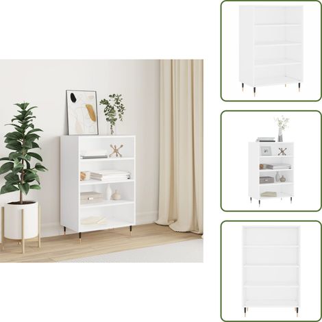 Buffet haut blanc 57x35x90 cm bois d'ingénierie - Buffet Design Moderne - Meuble Rangement Cuisine - Armoire Blanche - Commode Élégante - Étagère Ouverte (1/5)