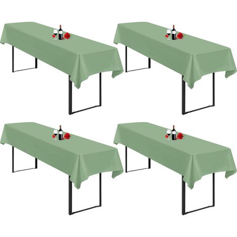 4er-Pack Tischdecke Bierzeltgarnitur 100x250cm Salbeigrün, wasserdicht, Polyester