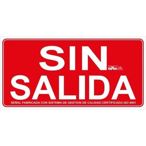 Señalización ATM PVC clase A - señal sin salida, resistente y duradera.