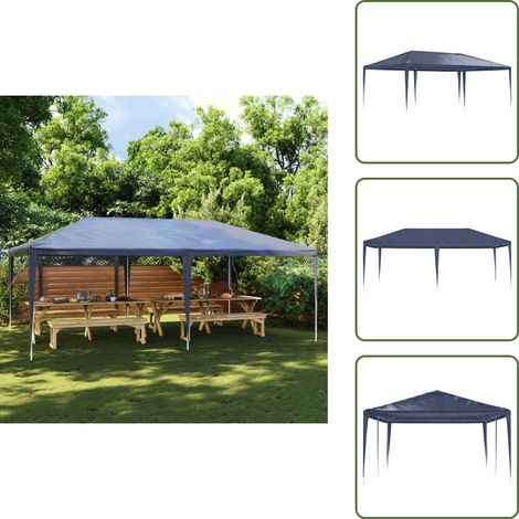 The Living Store Partyzelt 4x6 m Blau - Gartenzelt (1/5)
