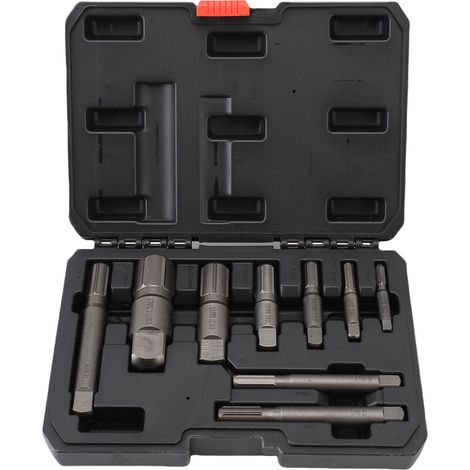 Kit estrattore per tubi in acciaio CrMo, kit di attrezzi per l'estrazione di tubi rotti con scatola portaoggetti per la manutenzione, 9 pezzi. (1/5)