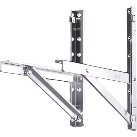 Support d'unité extérieure de climatiseur acier inoxydable 304 – Structure triangulaire stable – Capacité 100 kg – Compatible Midea et Gree (1/4)