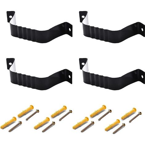Adaptateur de descente de gouttière, sangle de descente de gouttière 3x4, sangle de guidage 3x4 (paquet de 4) (noir) (1/5)