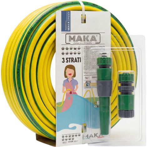 Kit Tubo Acqua Giardino 3 Strati con Raccordi Rapidi innesto rapido 5/8 50 Metri (1/5)