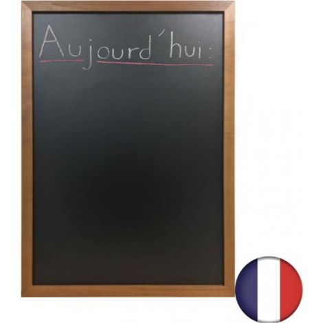 Ardoise murale Recto Verso cadre bois couleur chêne dimensions 72,5 x 52,5 cm (1/5)