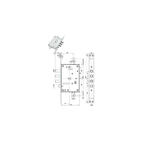 SERRATURA TRIPLICE INFILARE CON SCROCCO DOPPIA MAPPA BLINDATE 52771/37  mm.63 SX (52771SL3736)    MOTTURA