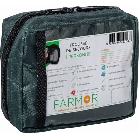 TROUSSE DE SECOURS INDIVIDUELLE FARMOR 1 PERSONNE -MIN 3060 TP (1/2)