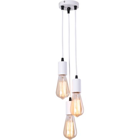 Lustre industriel, suspension à 3 têtes, plafonnier vintage, lampe suspendue à hauteur réglable pour salon, salle à manger, bar (sans ampoule) (1/5)