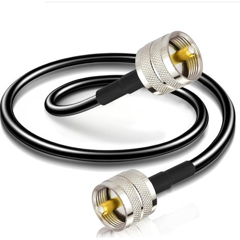 Câble Rallonge UHF PL259 Mâle à Mâle RG58 50 Ohm 1 m (1/5)