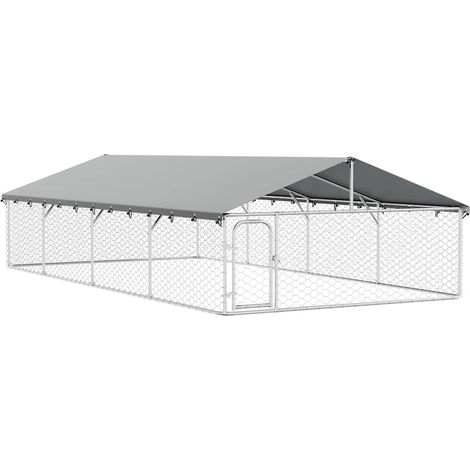 Maison Exclusive - Outdoor-Hundezwinger mit Dach 600x300x150 cm