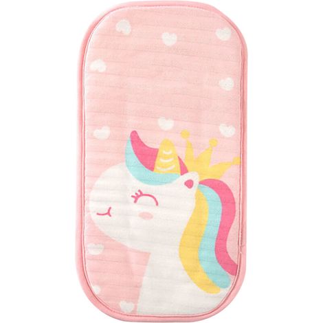 Oreiller de bras rafraîchissant pour bébé - Coussin d'allaitement estival avec bande élastique élargie, motif cheval rose (1/5)